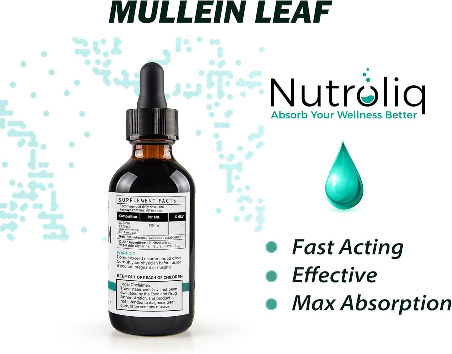 Nutroliq Mullein Leaf 50:1 Extract Drops - 60ml