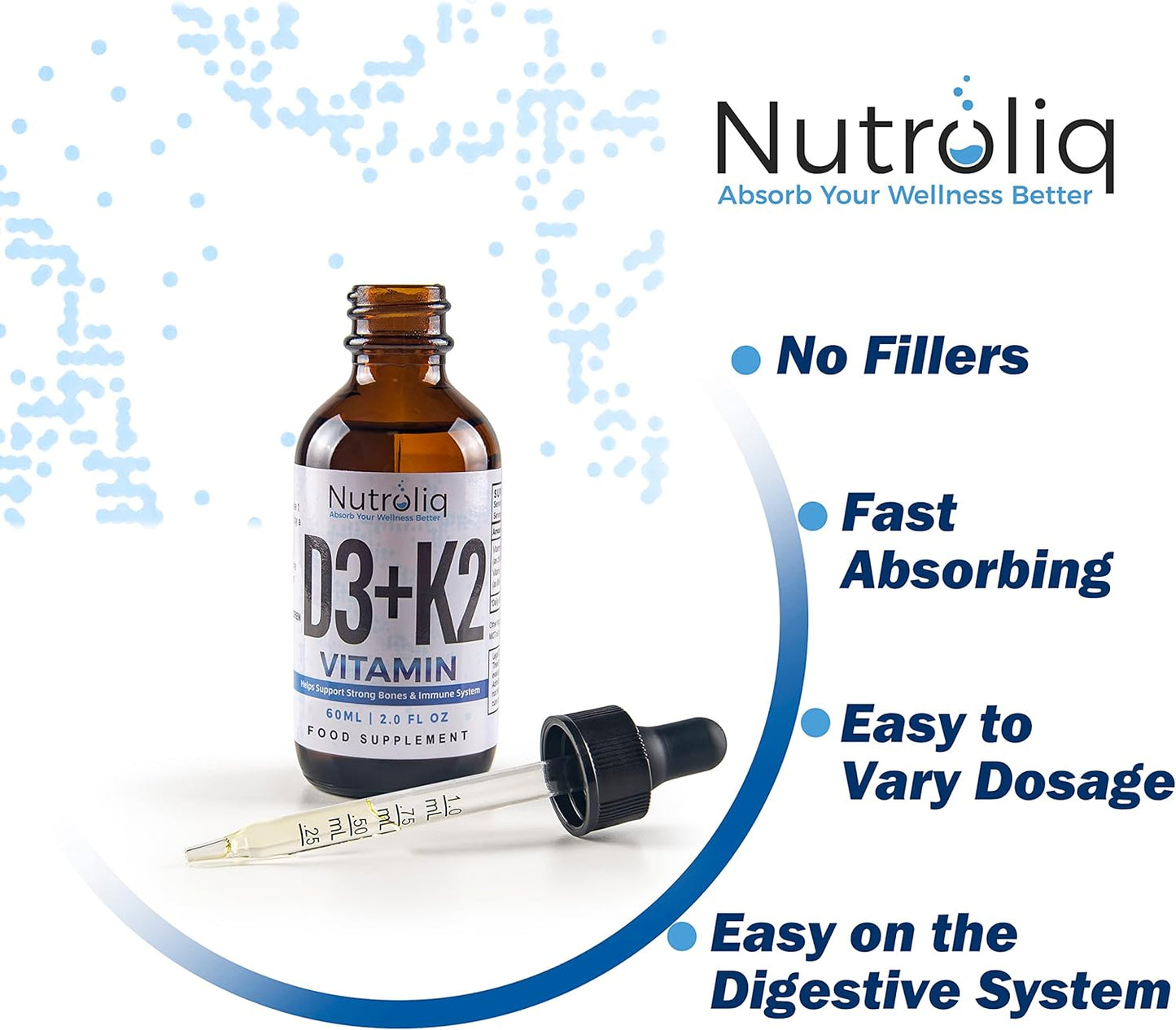 Nutroliq Vitamin D3 + K2 Liquid Drops 60ml