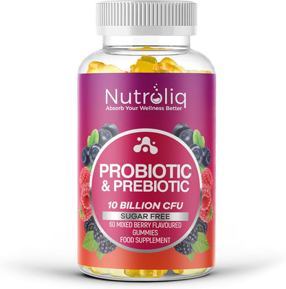 Nutroliq Prebiotic & Probiotic Sugar-Free Gummies