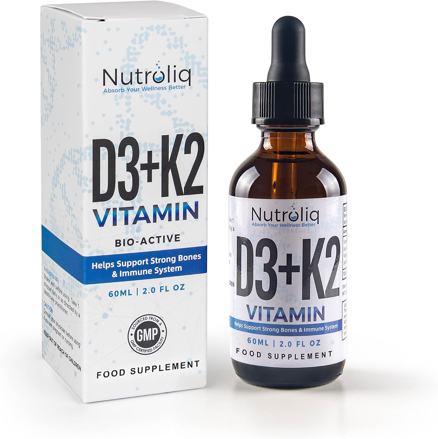 Nutroliq Vitamin D3 + K2 Liquid Drops 60ml