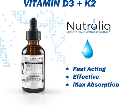 Nutroliq Vitamin D3 + K2 Liquid Drops 60ml