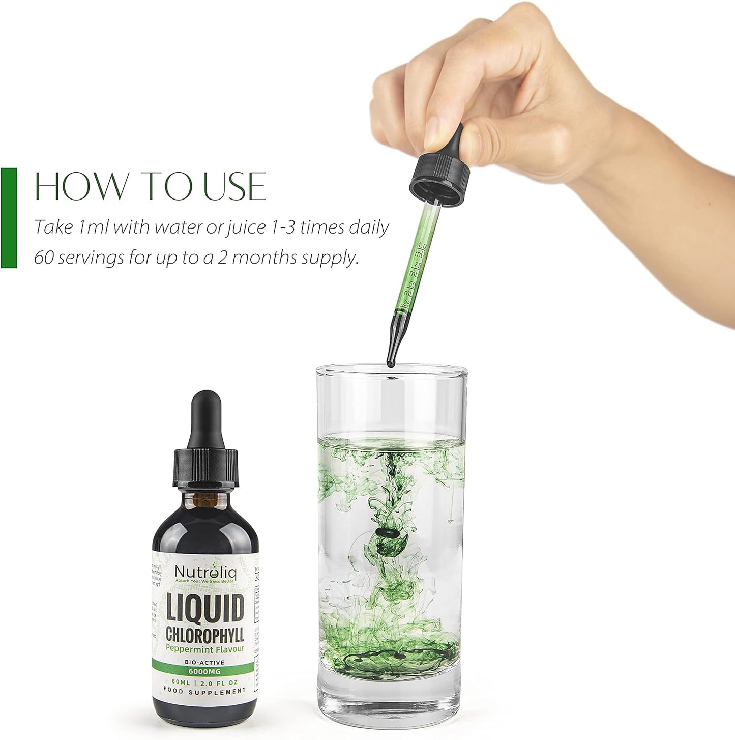 Nutroliq Liquid Chlorophyll Drops for Water 60ml